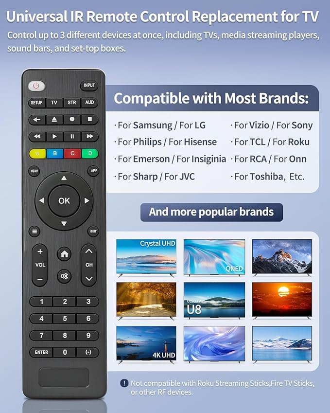 Universal Replacement TV Remote – Compatible - Image 2