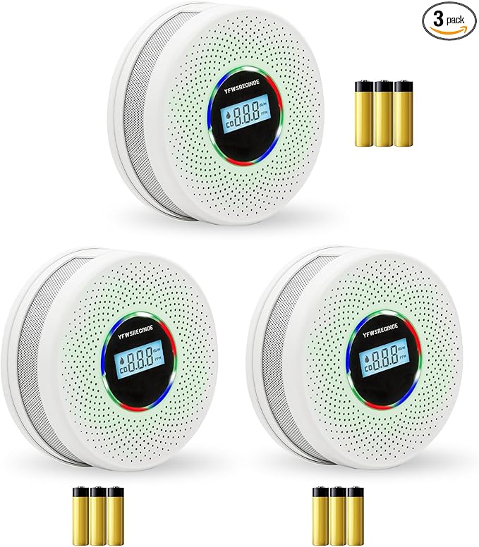 Yfwsrecinoe 3 Pack Upgraded Combination Smoke and Carbon Monoxide Alarm Detector by Unknown