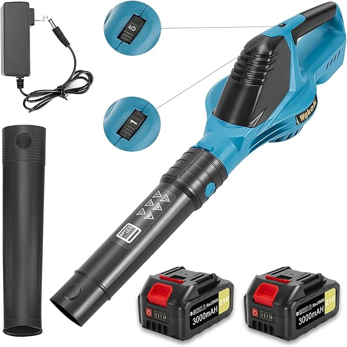 Wgkok Leaf Blower Cordless - 21V 5-Speed Mode Electric Cordless Leaf Blower by Wgkok