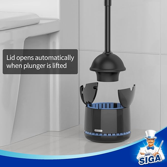 MR.SIGA Toilet Plunger with Holder, Heavy Duty Toilet Plunger and Holder Combo - Image 3
