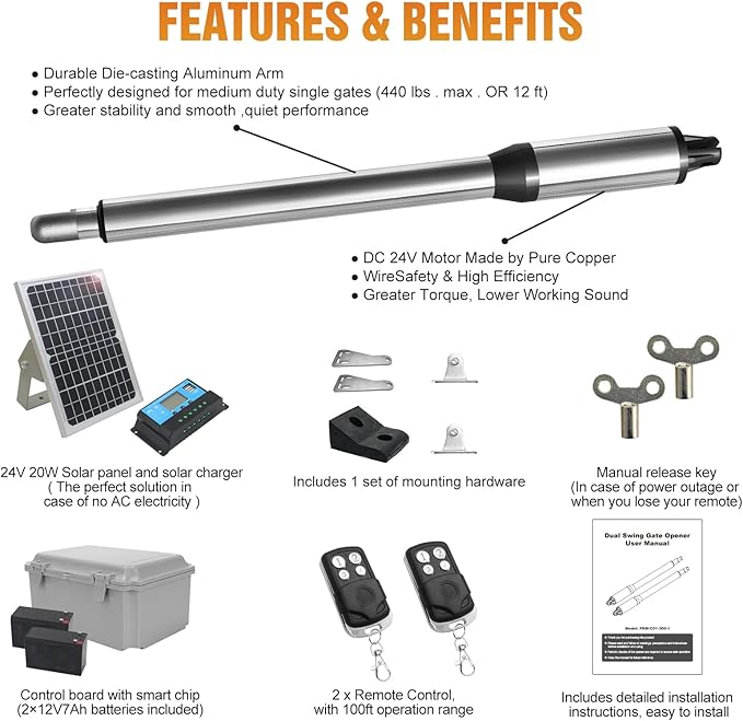 JUJIANG C01 Solar Gate Opener - Image 9