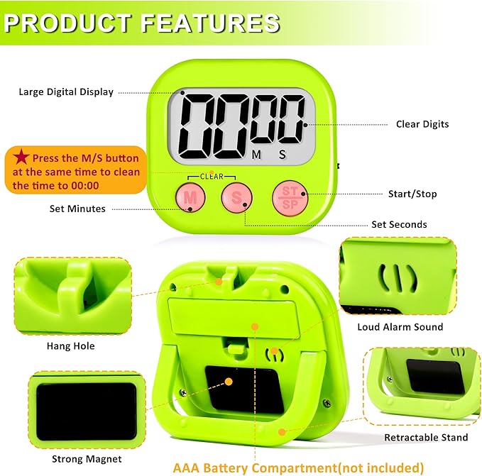 ZILLEEN Classroom Timer for Kids Teachers 2 Pack Digital Timers - Image 8