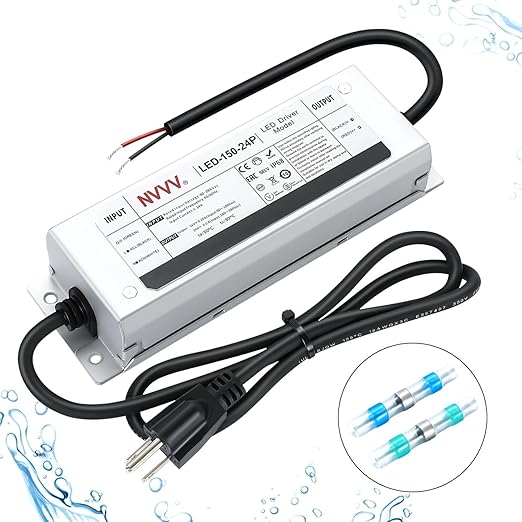 24 Volt LED Driver 150 Watts Power Supply Waterproof IP68 Low Voltage by NVVV