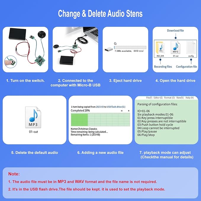 Geekstory Recordable Sound Module 8M Button Control Music Voice Chip - Image 3