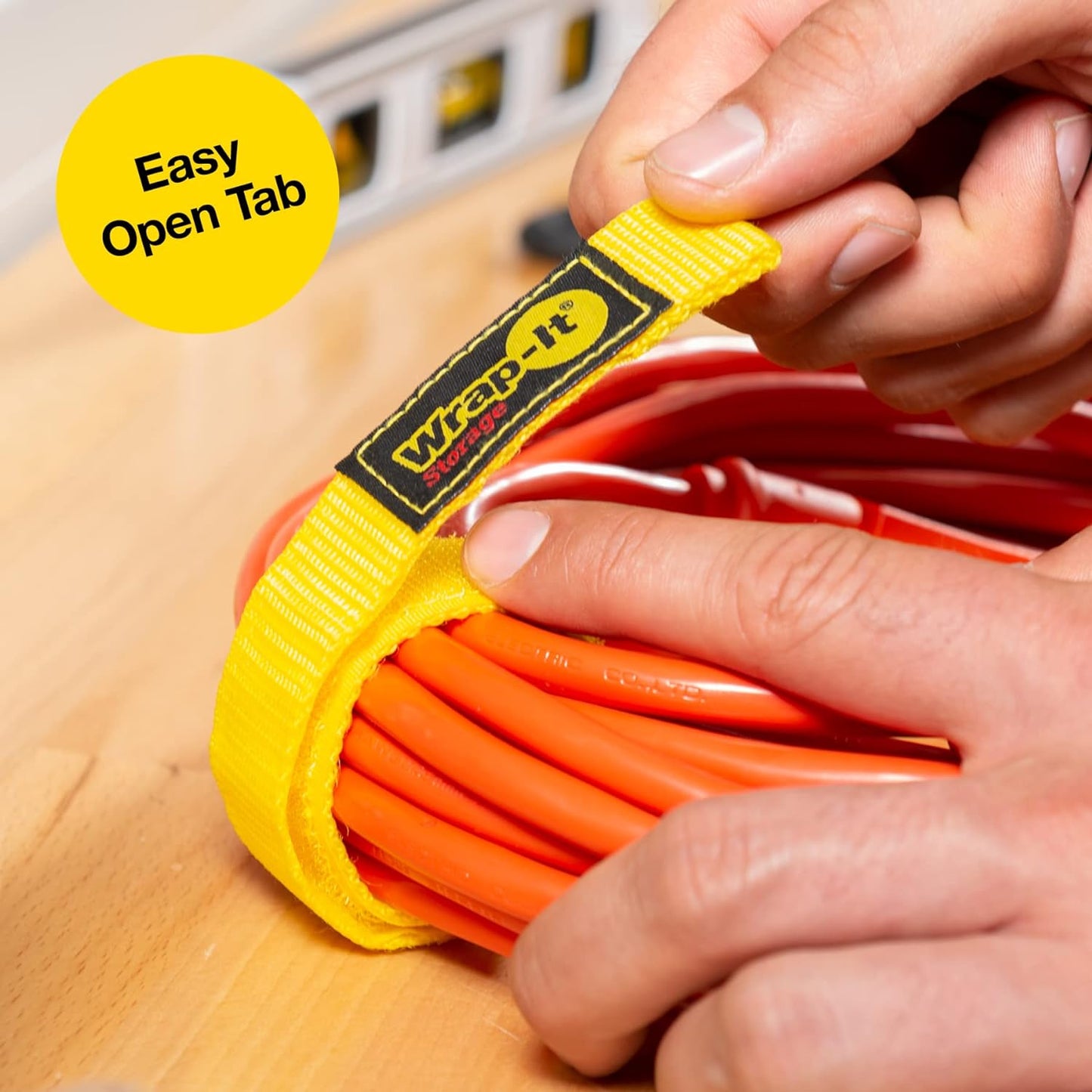 Quick-Straps by Wrap-It Storage - 12" (12 Pack) Yellow - Extension Cord Holder for RV and Boat Organizing | Extension Cord Holder for RV and Boat Organizing
