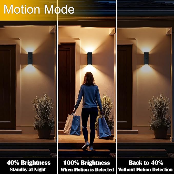 WISELUME Motion Sensor Outdoor Wall Lights, Dusk to Dawn Porch & Patio Sconce - Image 2