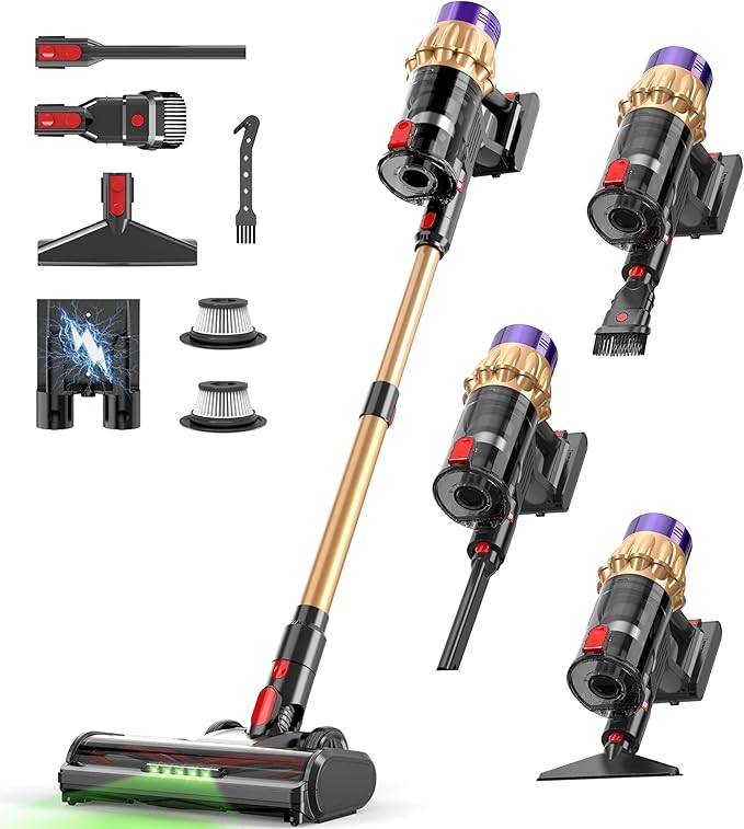Hotanime Cordless Vacuum Cleaner, 650W 50KPa 70‑Min Powerful Stick Vacuum by Hotanime