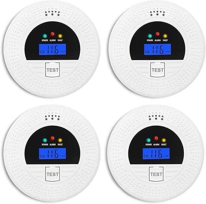 4-Pack, Smoke and Carbon Monoxide Detector, Smoke Detector Carbon Monoxide by Soewolit