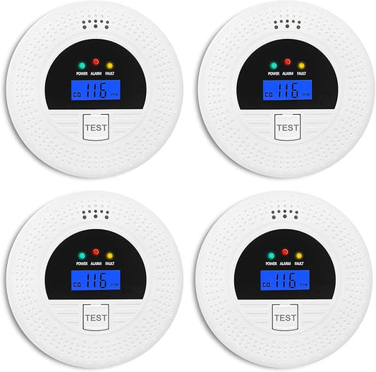 4-Pack, Smoke and Carbon Monoxide Detector, Smoke Detector Carbon Monoxide by Soewolit