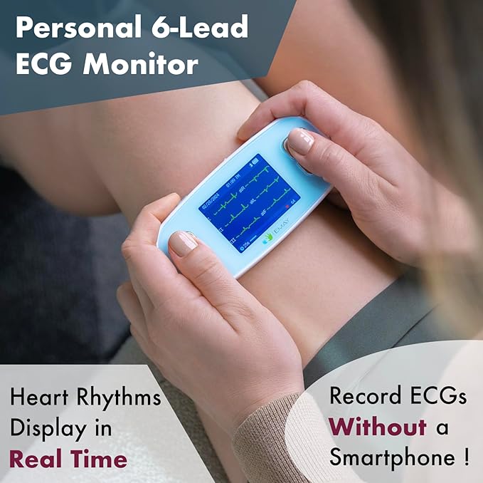 EMAY 6L Portable ECG Monitor | Record ECG and Heart Rate in 6 Channels | - Image 2
