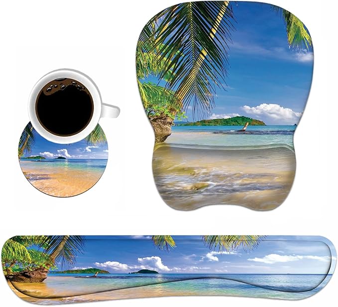 Ergonomic Mouse Pad Wrist Support and Keyboard Wrist Rest Set by Unknown