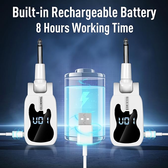 Devilclaw UHF Wireless Guitar System- 16 Channel Rechargeable Transmitter - Image 5