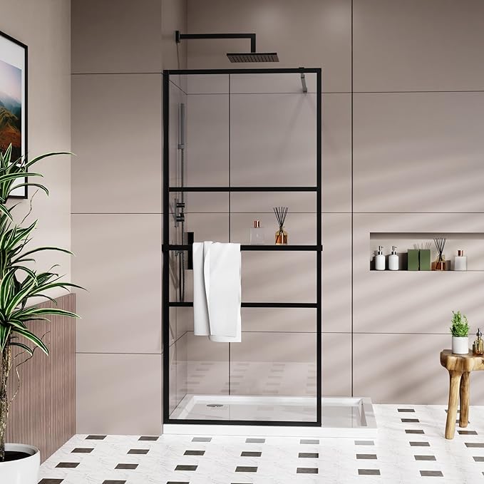 Goodyo 34" x 72" Shower Door Tempered Glass Shower Screen - Image 2