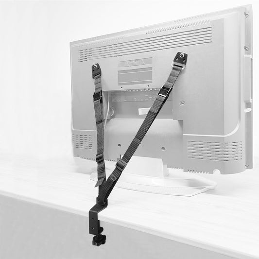 Child Proof TV Safety Straps- TV Earthquake Strap Furniture Anchors Work for Baby Proofing Secures to TV Stand and Walls,Heavy Duty Metal Plate, Adjustable Strap, No Plastic Parts