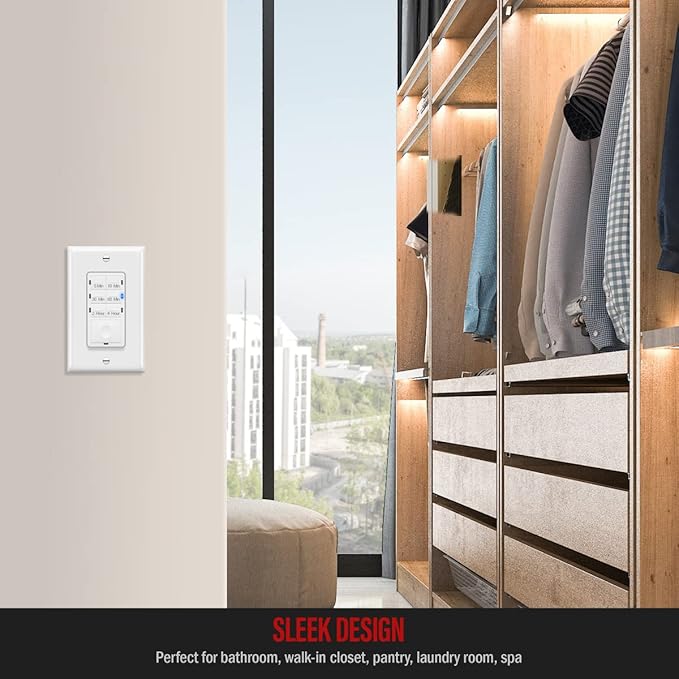 ENERLITES 4-Hour Countdown Timer Switch, 5-10-30-60 Min, 2-4 Hour, - Image 2