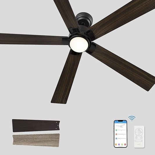 SMAAIR Smart Ceiling Fans with Lights and Remote, 60 Inch Low Profile Ceiling by SMAAIR