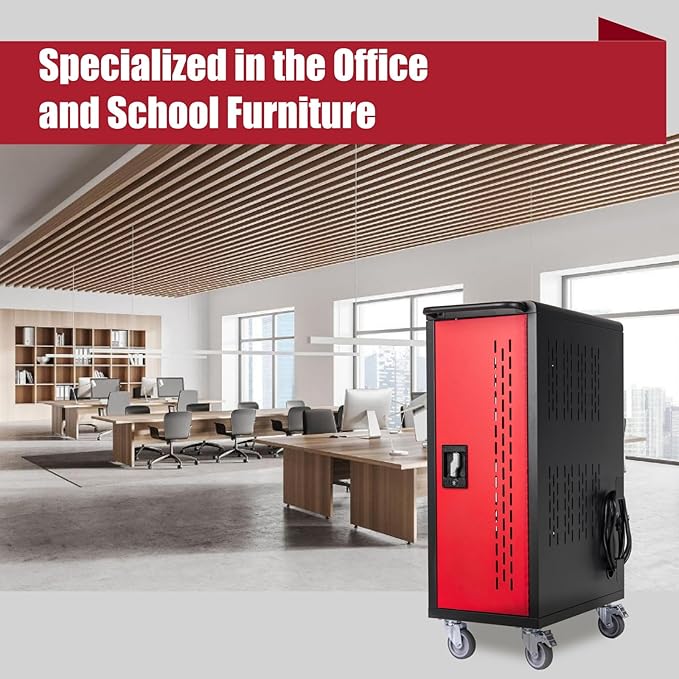 VOOTOLOVER 16 Bay Mobile School Charging Cart Station, - Image 3