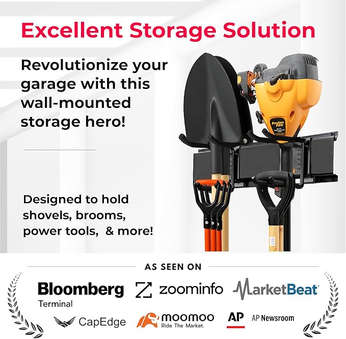 TIDYME Garage Wall Organizer | 64" Heavy-Duty Tool Storage Rack | Adjustable - Image 2