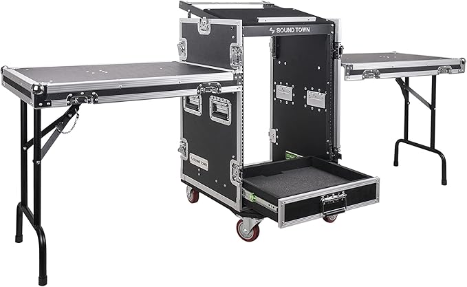 Sound Town 16U PA DJ Pro Audio Rack/Road ATA Case by SOUNDTOWN