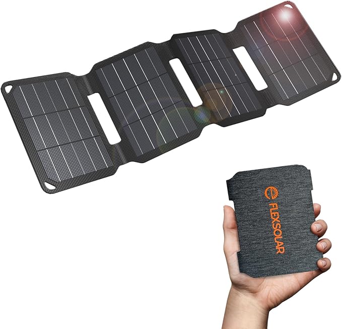 10W Mini Solar Panel, USB Solar Charger Foldable Portable IP67 Waterproof Solar by FlexSolar