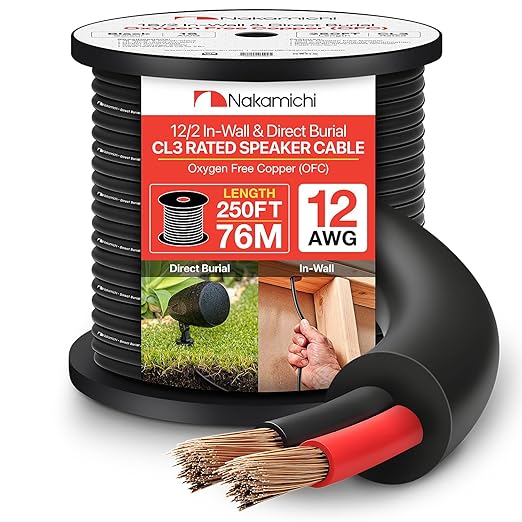 Nakamichi 12/2 in-Wall & Direct Burial Oxygen-Free Copper 2-Conductor Speaker by Nakamichi