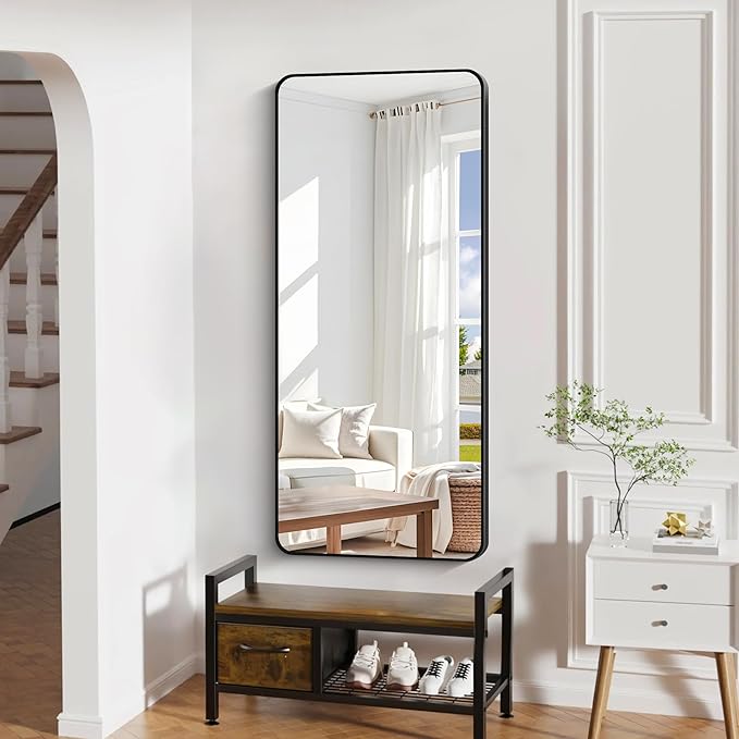 24" x 55"Bathroom Mirror, Matte Black Wall Mirror - Image 4
