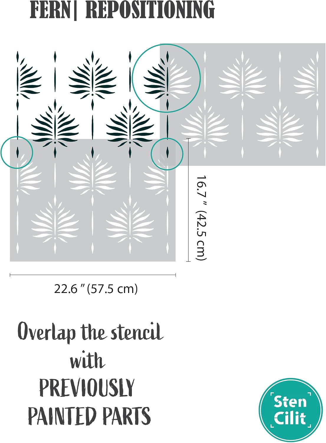 STENCILIT® Fern Wall Stencil for Painting - 2 Pack of 17 x 22.5 in Stencil, Wall Stencils for Painting Large Pattern, Modern Large Wall Stencils
