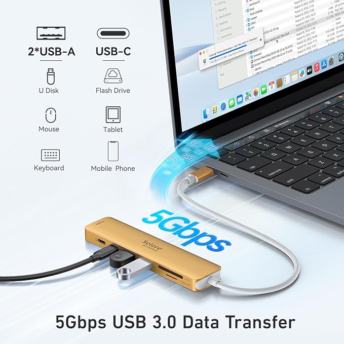 USB C Hub HDMI Adapter for MacBook Pro/Air, 7 in 1 USBC Dongle - Image 5