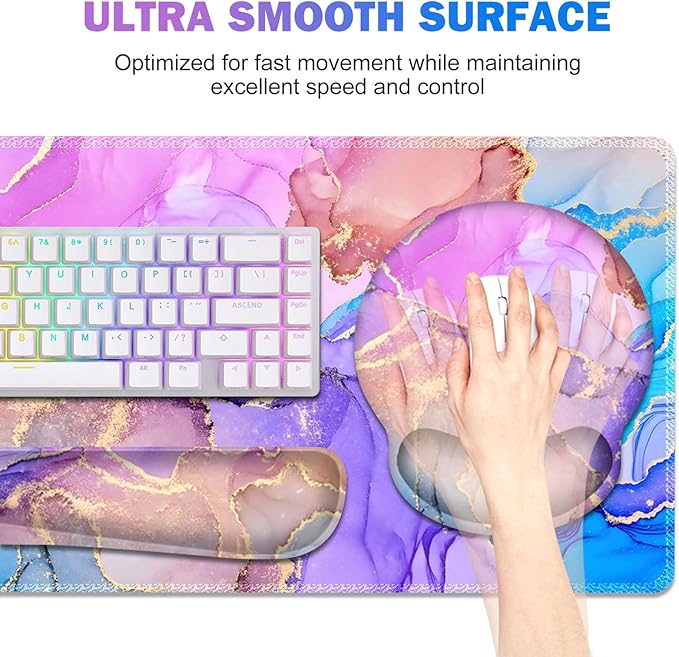 Gaming Mouse Pad, Large Desk Mat, Cute Desk Pad Protector, 4in1 XXL Mousepad + - Image 2