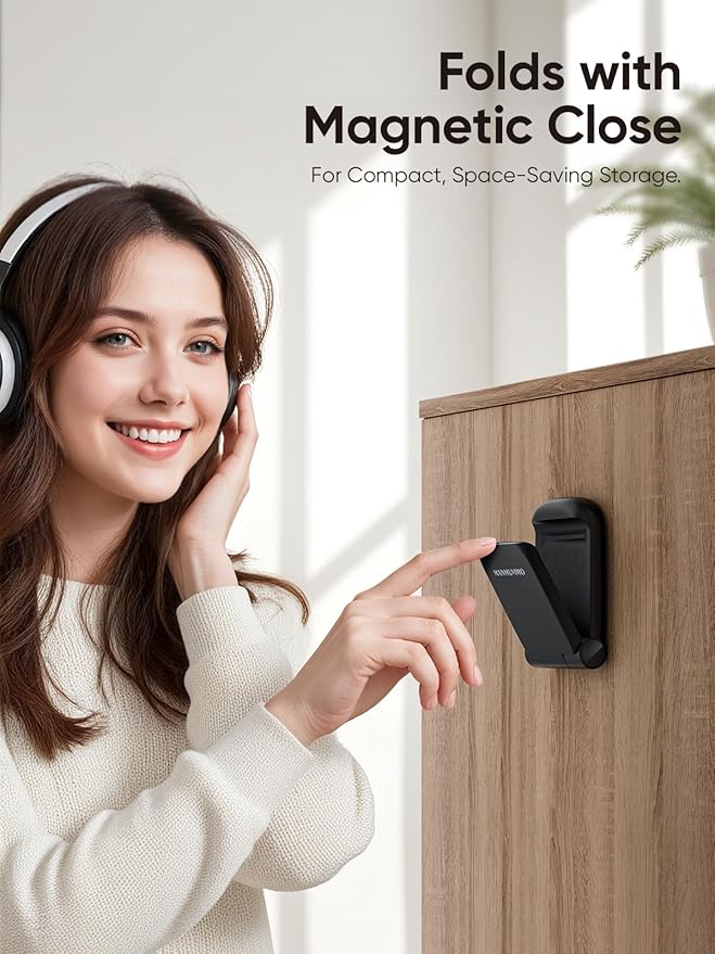 MAMUVIMO Headphone Stand, Headset Stand Foldable ＆ Sticky, Headphone Holder - Image 2