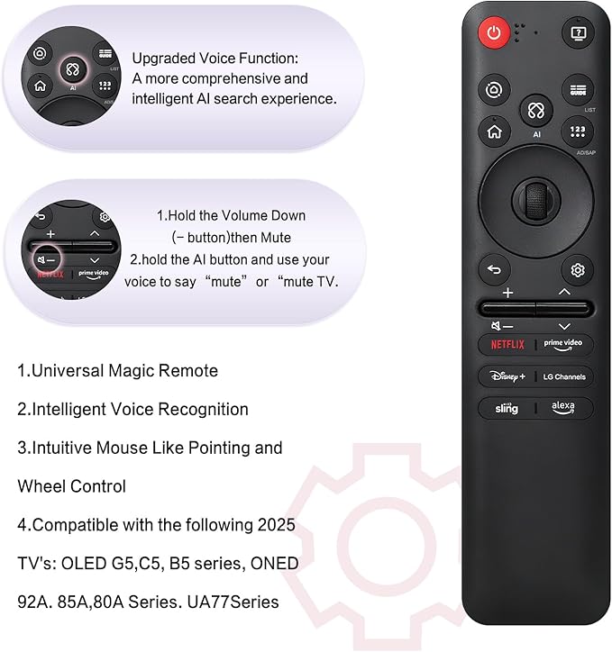 Replacement for LG MR25GA Magic Remote AKB76046602, Voice Control & Pointer - Image 5