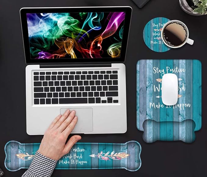 Keyboard Wrist Rest and Mouse Pad Wrist Support Set, Inspirational Quote Stay - Image 7