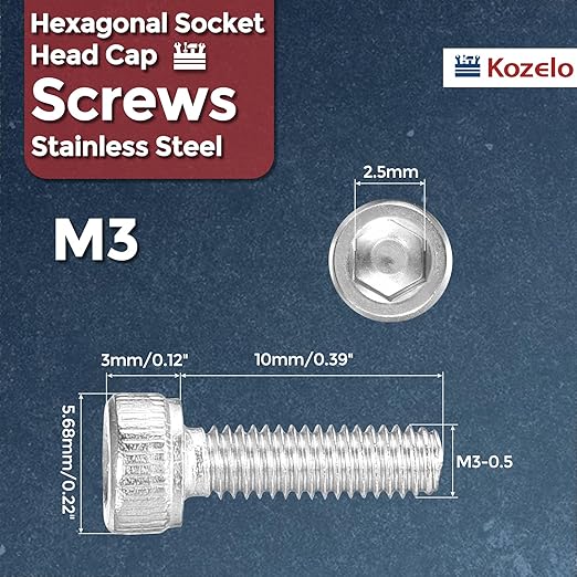 Kozelo 100pcs Socket Head Cap Screws - Image 2