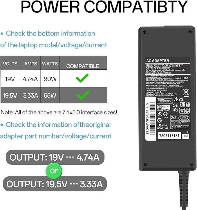90W 4.74A AC Adapter Fit for HP L40098-001 All-in-One Desk 22 24 27 G1 ProDesk - Image 2