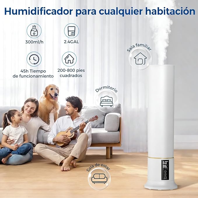 Humidifier Large Room, 2.4Gal Cool Mist Humidifiers - Image 2