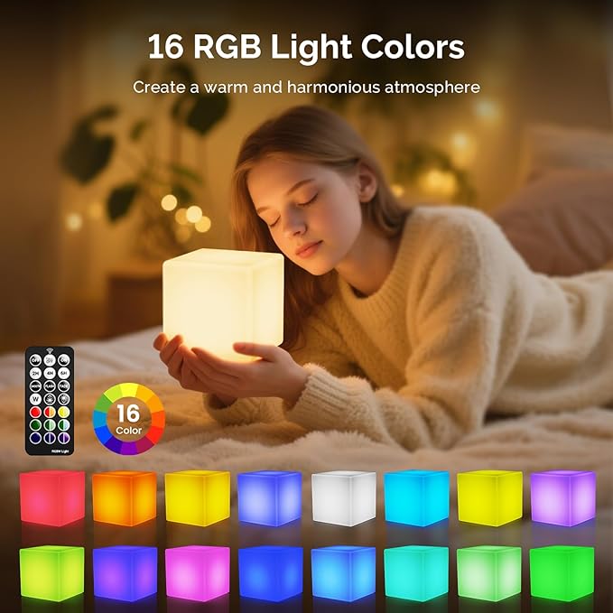LOFTEK 4-inch LED Cube Lights: RGB 16 Colors Tesseract Cube, Cosmic LED Mood - Image 2