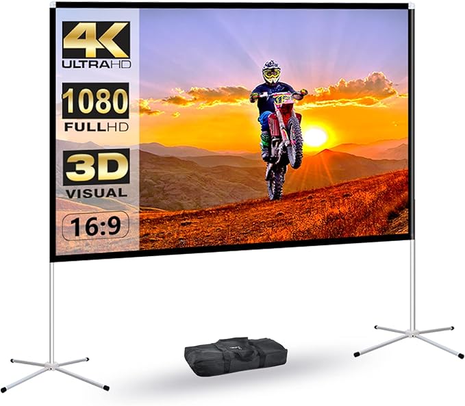 Portable Projector Screen 60inch, Movie Projection Screen, Indoor Projector by AODIOU