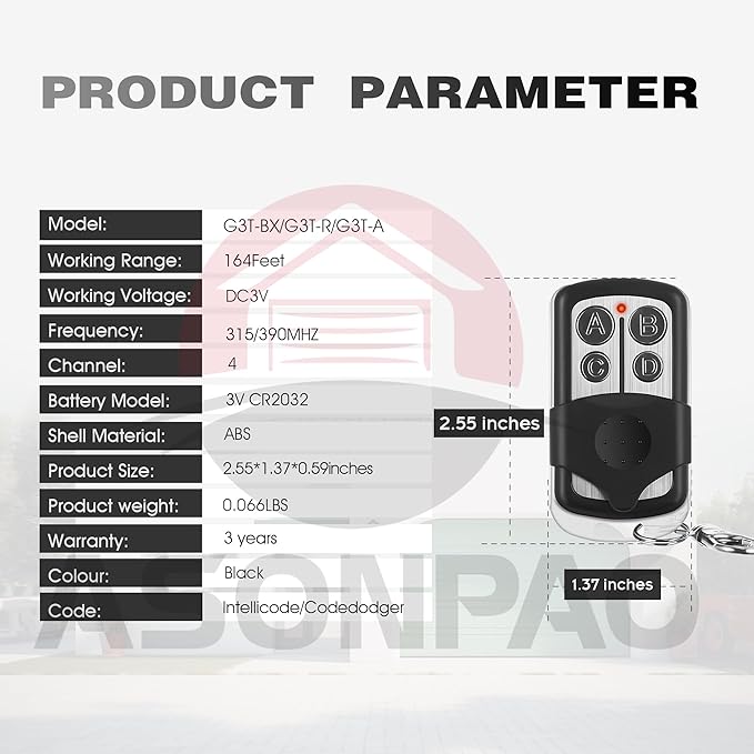 2 for Genie & Overhead Door Garage Door Opener Remote G3T-R G3T-A O3T-BX - Image 7