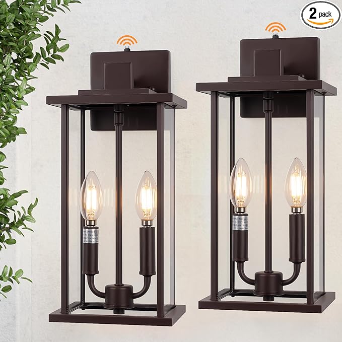 SIAFAVOI 2-Pack 16" Large Dusk to Dawn Outdoor Wall Light Fixtures, 2-Light by SIAFAVOI