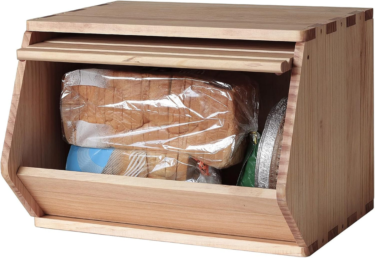 stackable solid wood storage chests, modular bins with, main product view