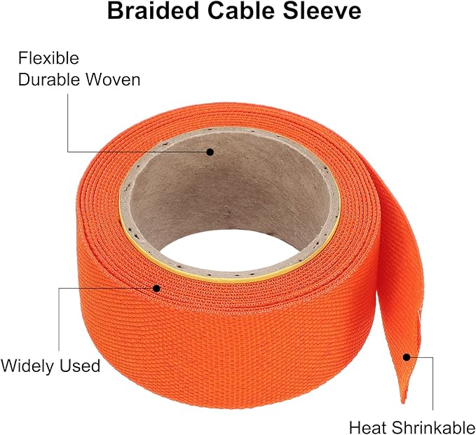 MECCANIXITY Braided Cable Sleeves Heat Shrinkable Fabric Sleeving, Network - Image 4