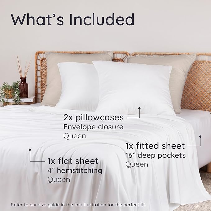 Bambaw 100% Viscose Derived from Bamboo Sheets Queen Size Deep Pocket Set – - Image 2