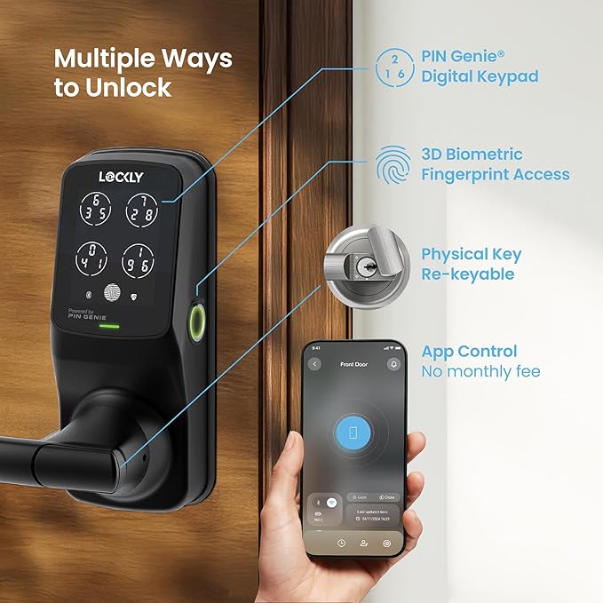 Lockly Secure Pro Smart Lock Wi-Fi, Keyless Entry Digital Keypad Door Lock - Image 2