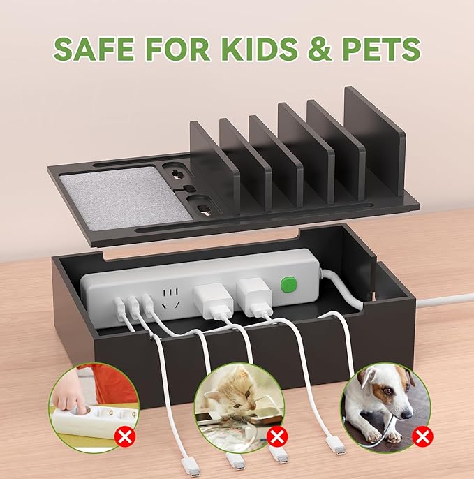 Pezin & Hulin Bamboo Charging Station, Electronic Devices Organizer - Image 3