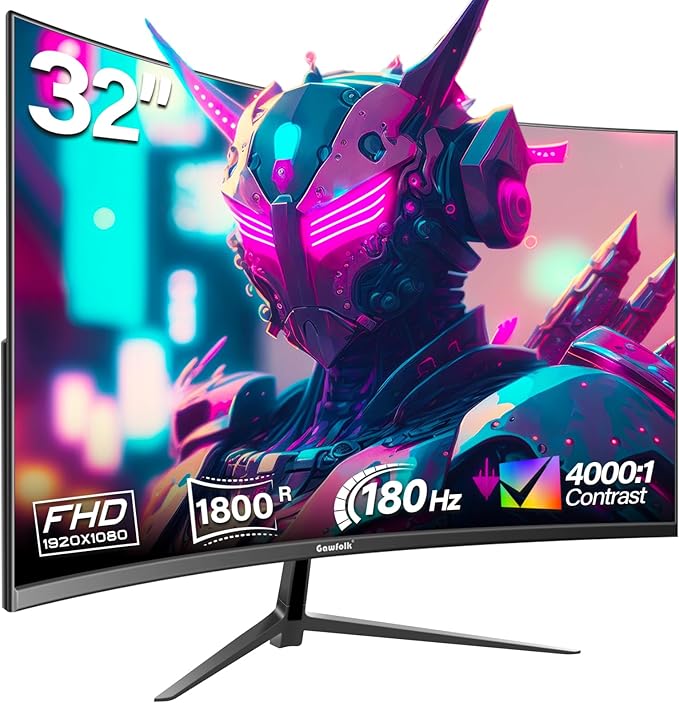 Gawfolk 32 inch Gaming Monitor 1800R Curved Computer Monitors 165HZ / 180HZ PC by Gawfolk