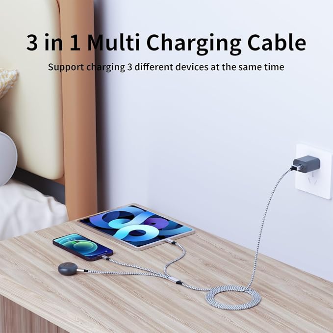Firsting Multi Charging Cable, 3 in 1 Charging Cable Nylon Braided Universal - Image 7