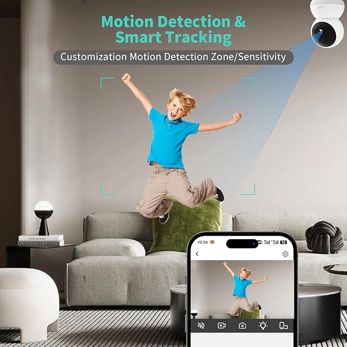 Alaga Indoor Security Camera, 3K 5G and 2.4G WiFi, 360° Pan/Tilt, - Image 7