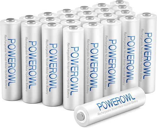 POWEROWL AAA Rechargeable Batteries 24 Pack, High Capacity Rechargeable AAA by POWEROWL