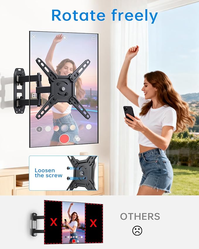 Full Motion Articulating Swivel TV Monitor Wall Mount Bracket - Image 8
