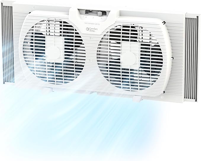 Comfort Zone Twin Window Fan by ComfortZone